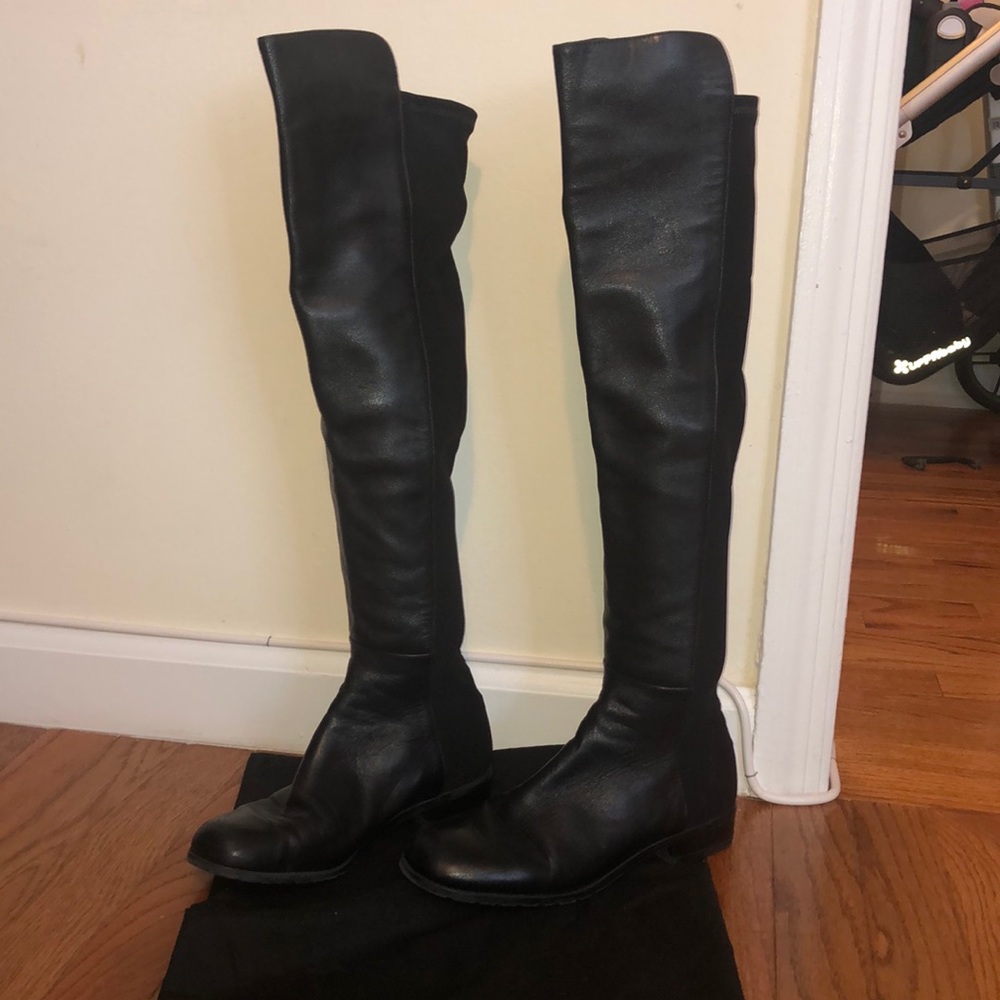Stuart Weitzman 50/50 Over the Knee Boots - Black